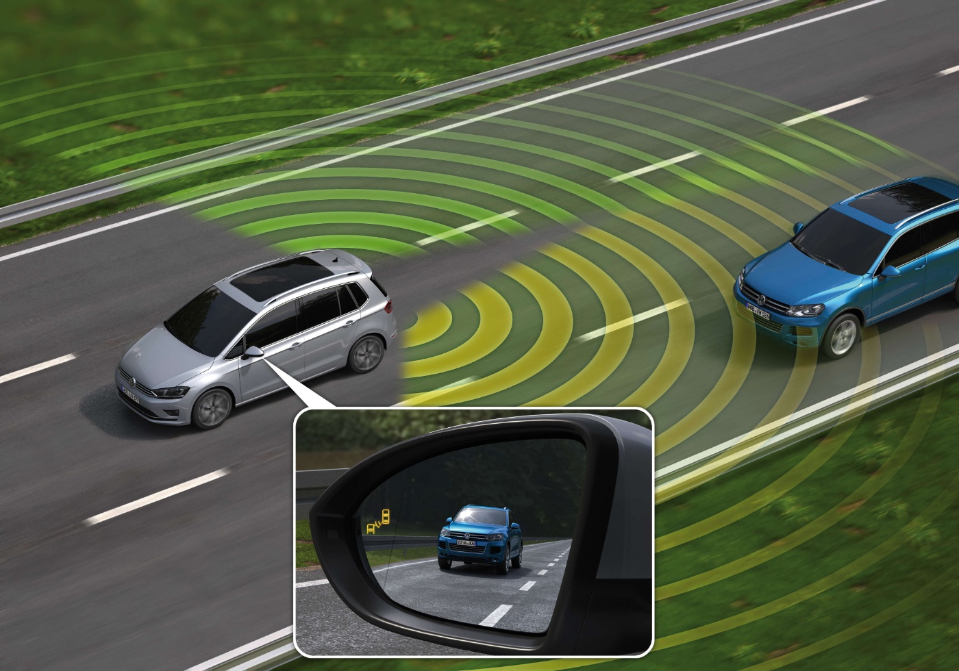 The Blind Spot Assist system can be used to alert drivers to overtaking vehicles. © BMW 