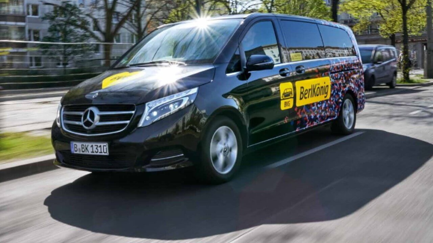 Berlkönig in Berlin is an app-based ridesharing service. @ BVG 