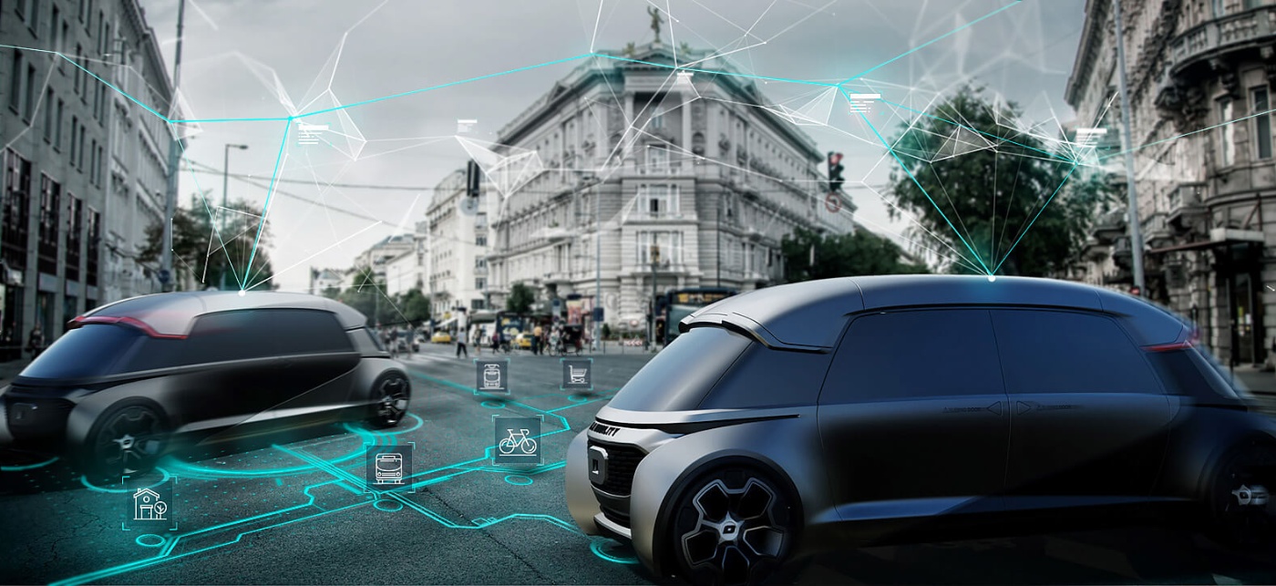 Autos und Umgebung kommunizieren miteinander – so können beispielsweise Ampelschaltungen bedarfsgerecht gestaltet werden und ermöglichen einen besseren Verkehrsfluss. © Siemens 