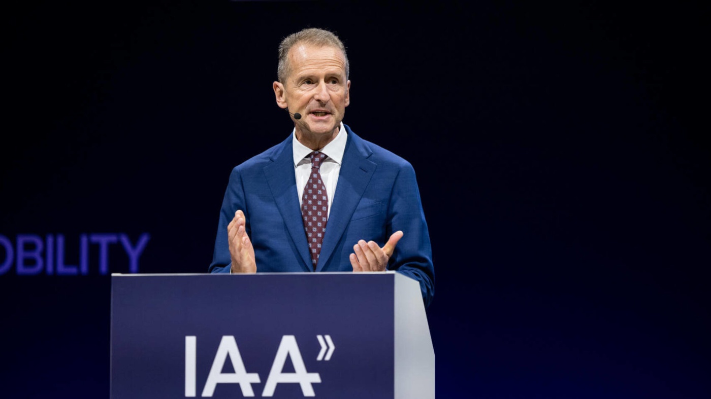 Herbert Diess hält Rede auf der IAA MOBILITY 2021