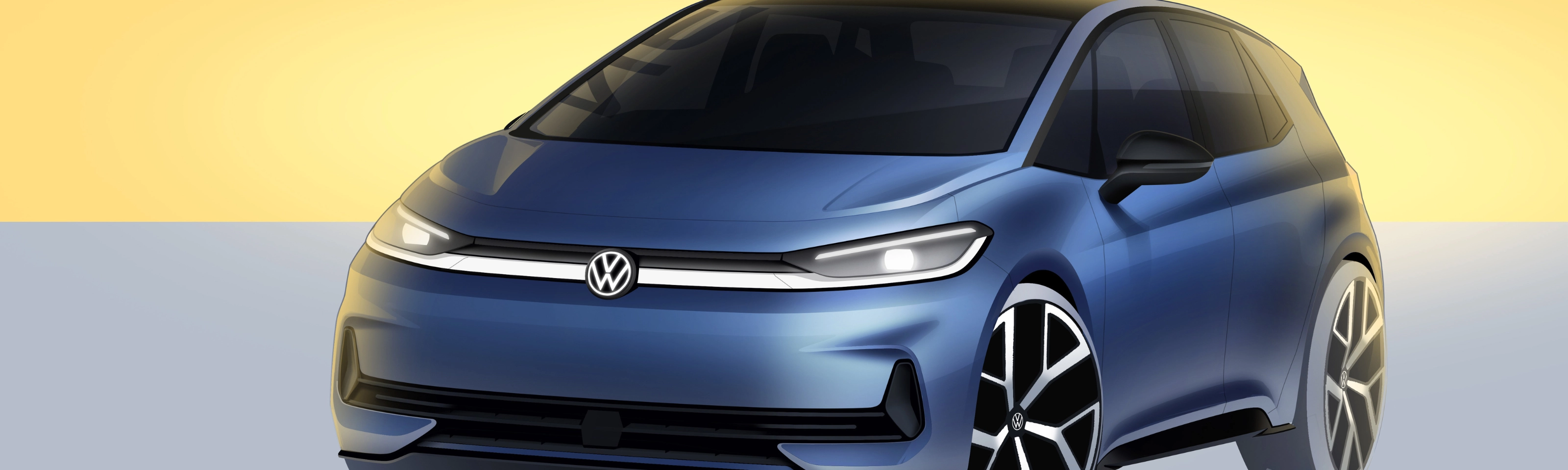 Volkswagen ID.3 Neo Konzeptfahrzeug in einer Studioansicht.