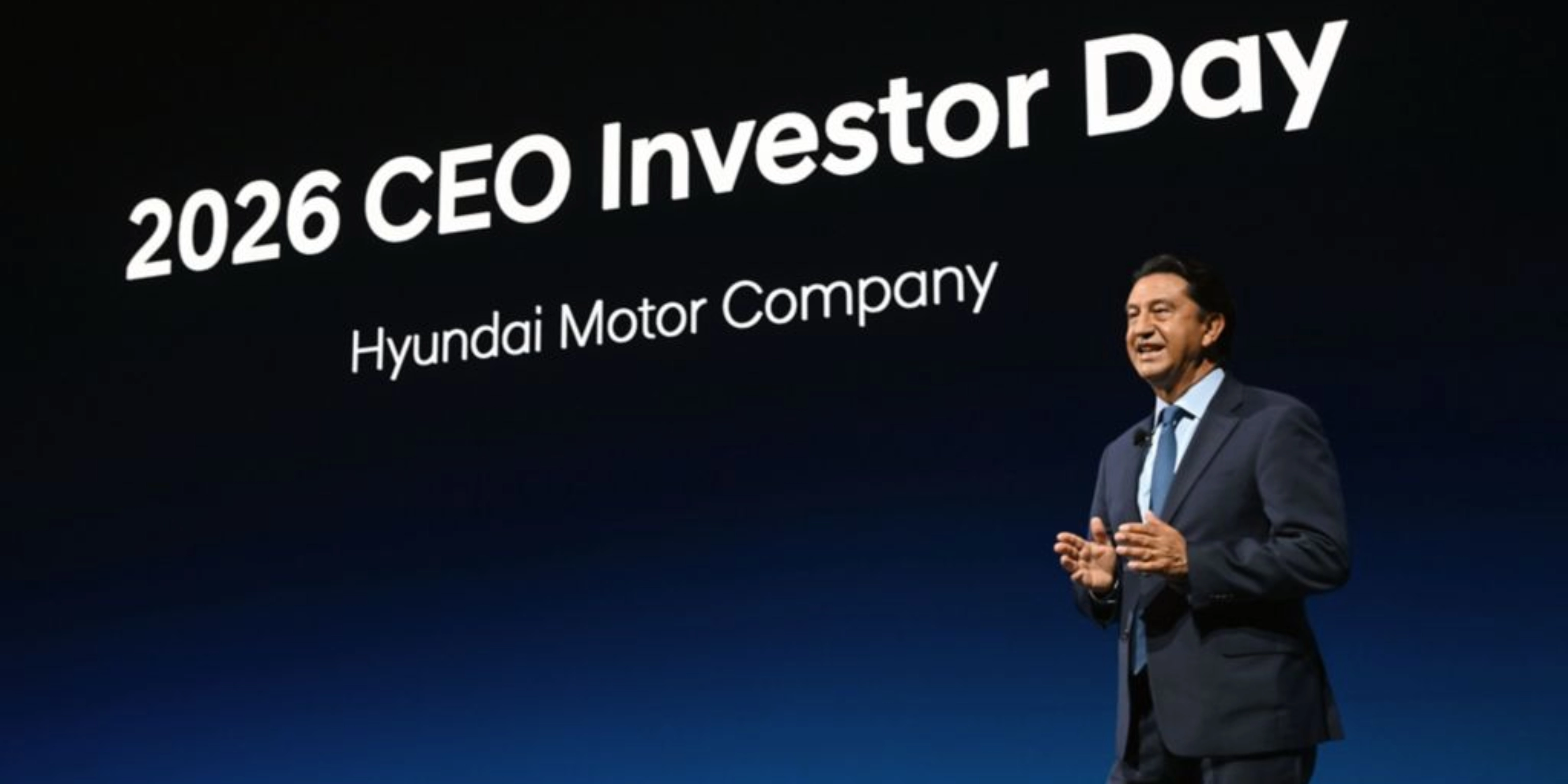 Redner auf der Bühne beim CEO Investor Day 2026 der Hyundai Motor Company.
