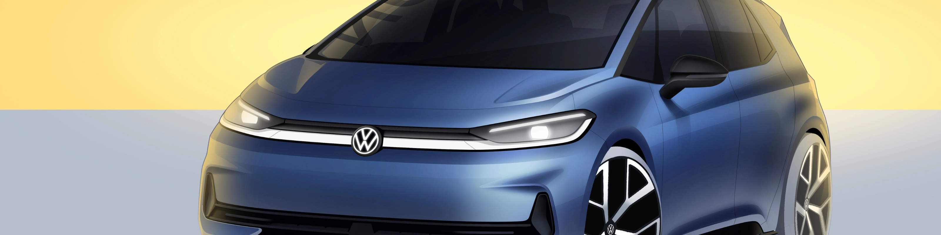 Volkswagen ID.3 Neo Konzeptfahrzeug in einer Studioansicht.