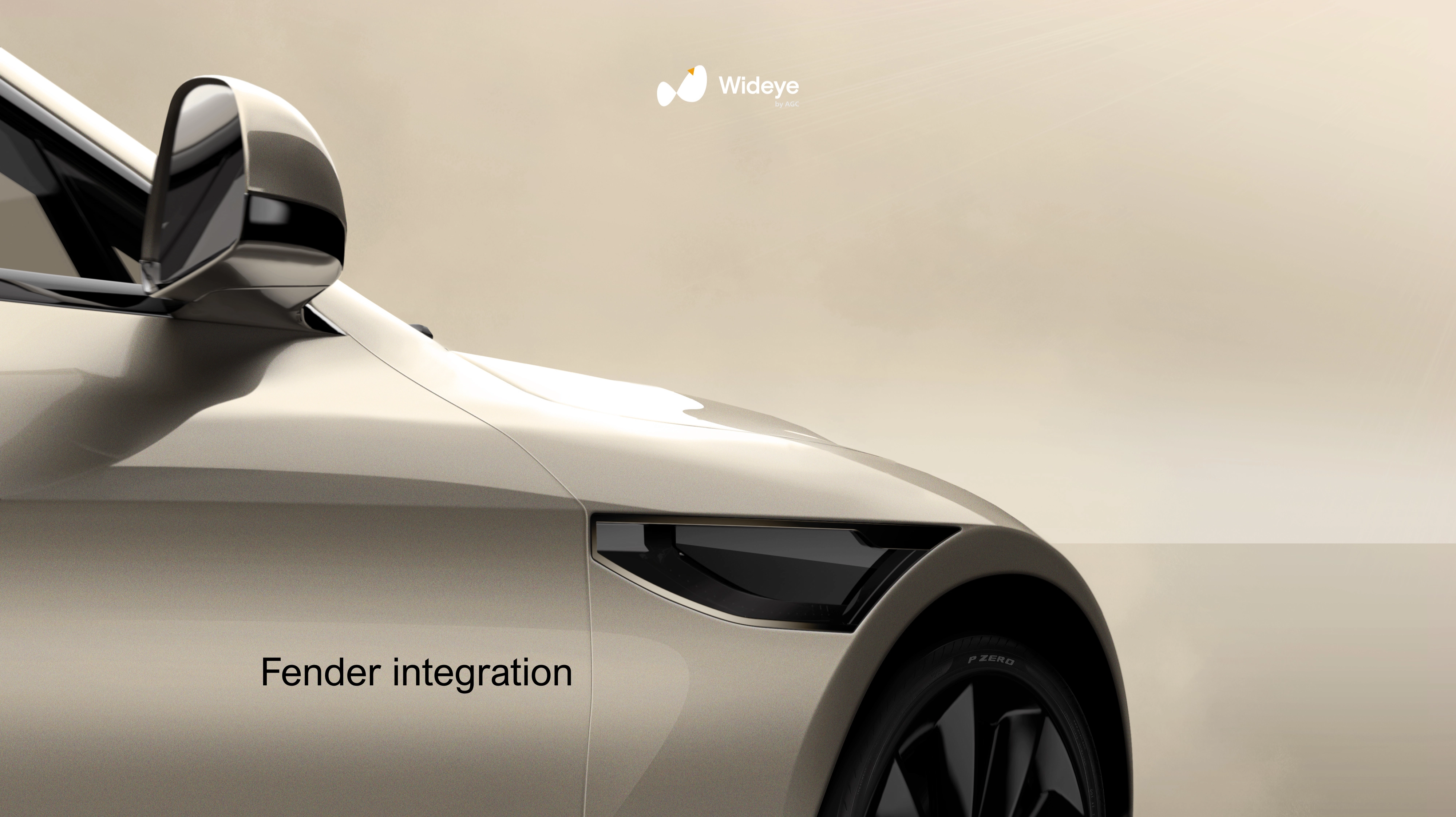 Windshield view showing integrated sensor unit behind the rearview mirror.