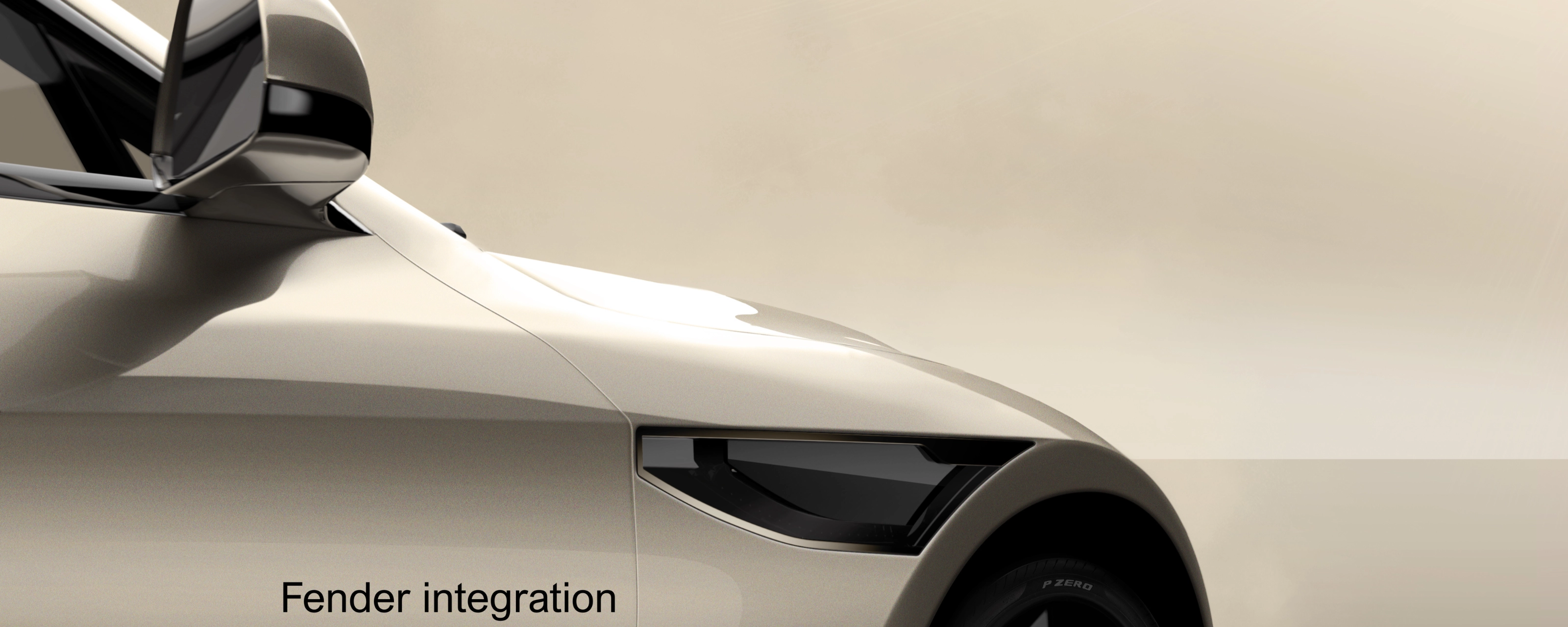 Windshield view showing integrated sensor unit behind the rearview mirror.