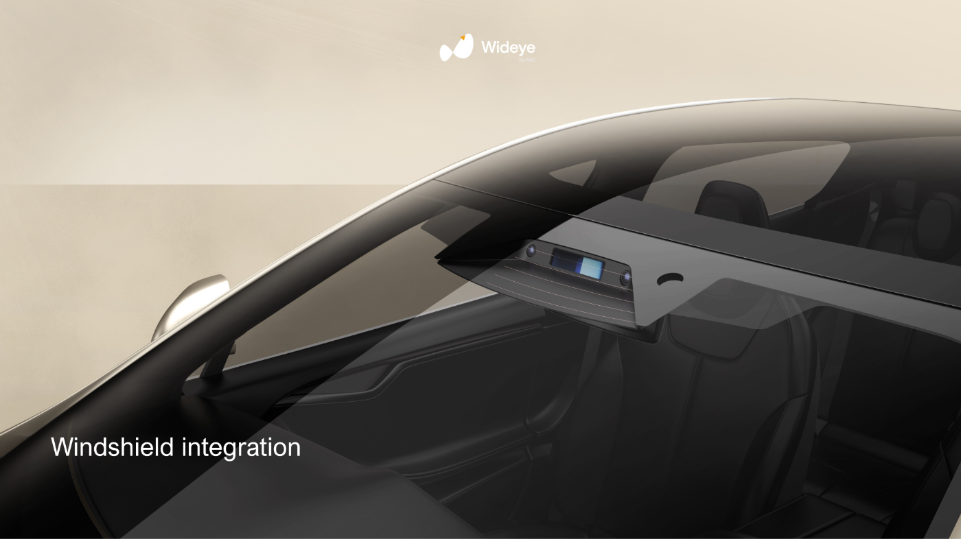 Concept of Wideye car with illuminated line and sensors, shown for IAA Mobility 2025.