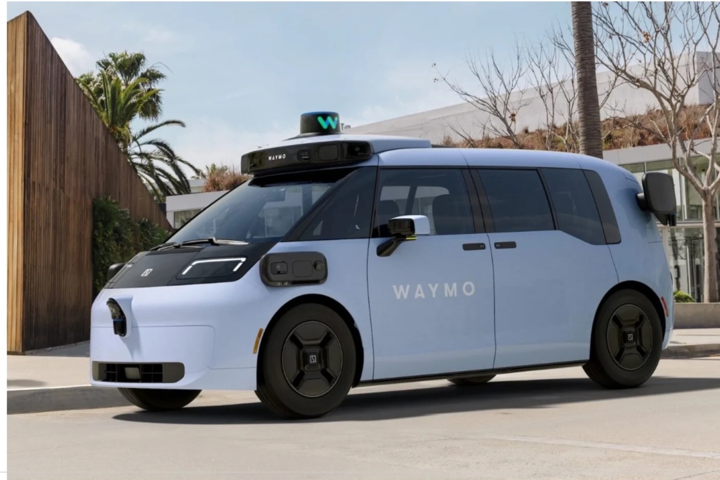 Das für Waymo entwickelte Zeekr-Robotaxi wird in einer Produktionsstätte präsentiert.