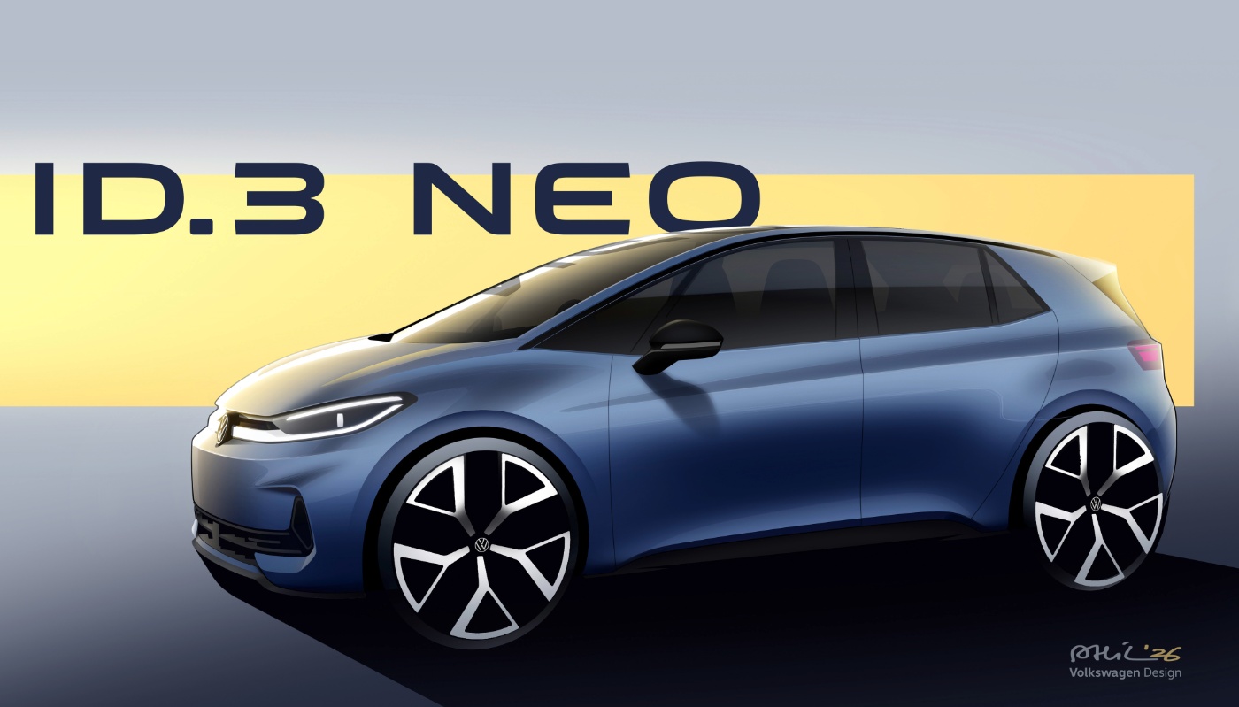 Volkswagen ID.3 Neo concept car in side view.