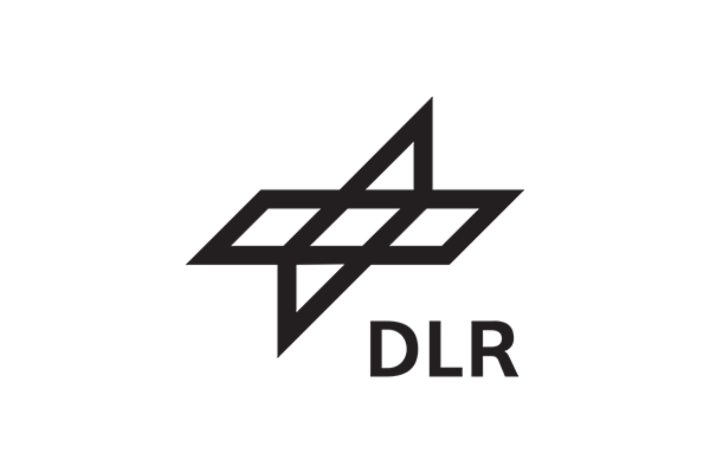 DLR logo with stylized geometric symbol and black DLR text.